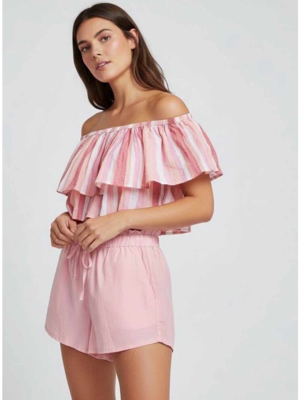 NWOT Small Striped Shore Cropped Top